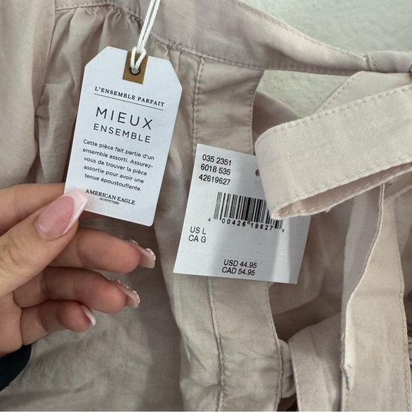 AE Women’s Embroidered Eyelet Dusty Pink Ethereal Fairy Girly Matching Set NWT - Picture 8 of 11